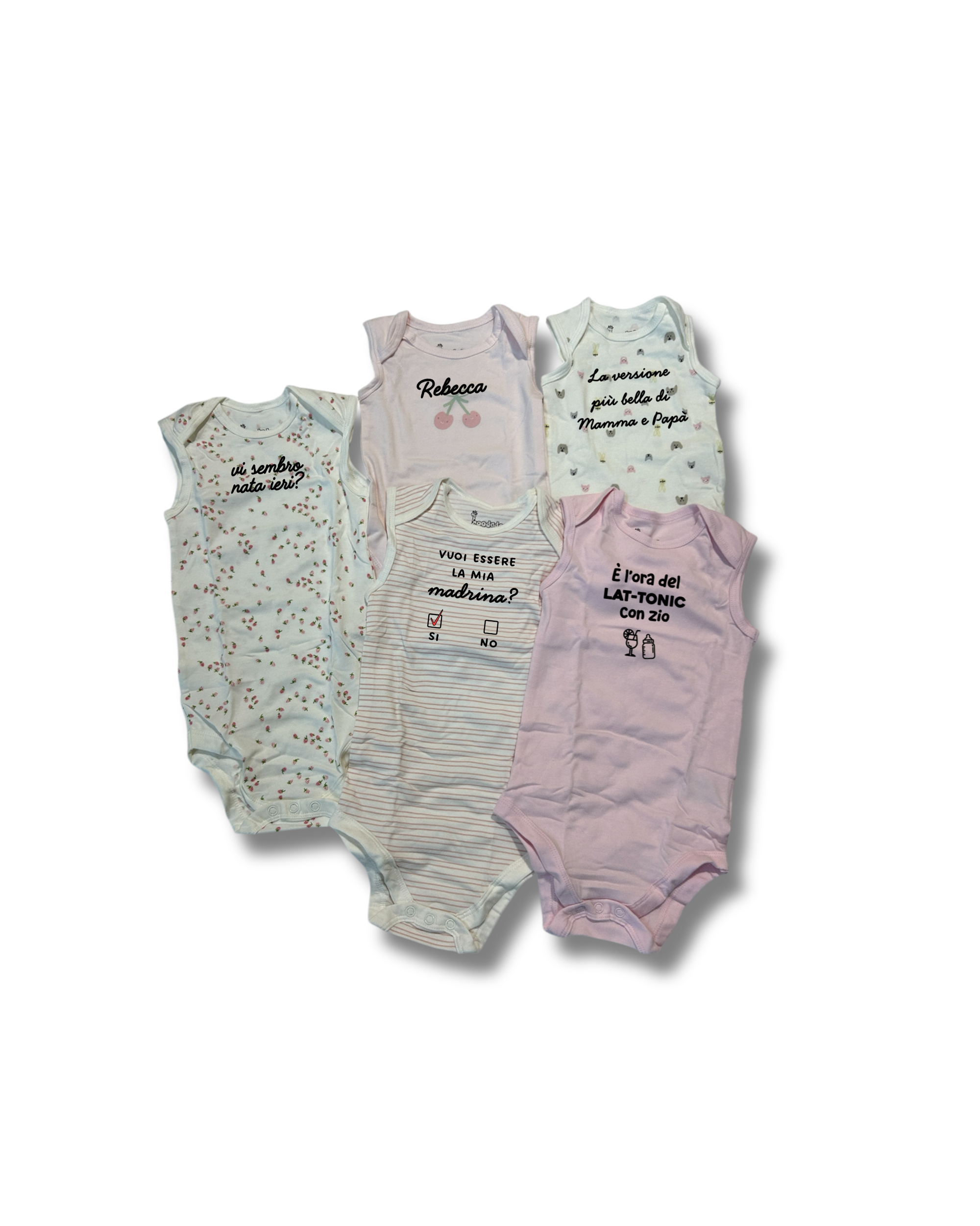 Baby Body in cotone, Smanicato Personalizzabile (0/12-24 mesi) - Vari colori