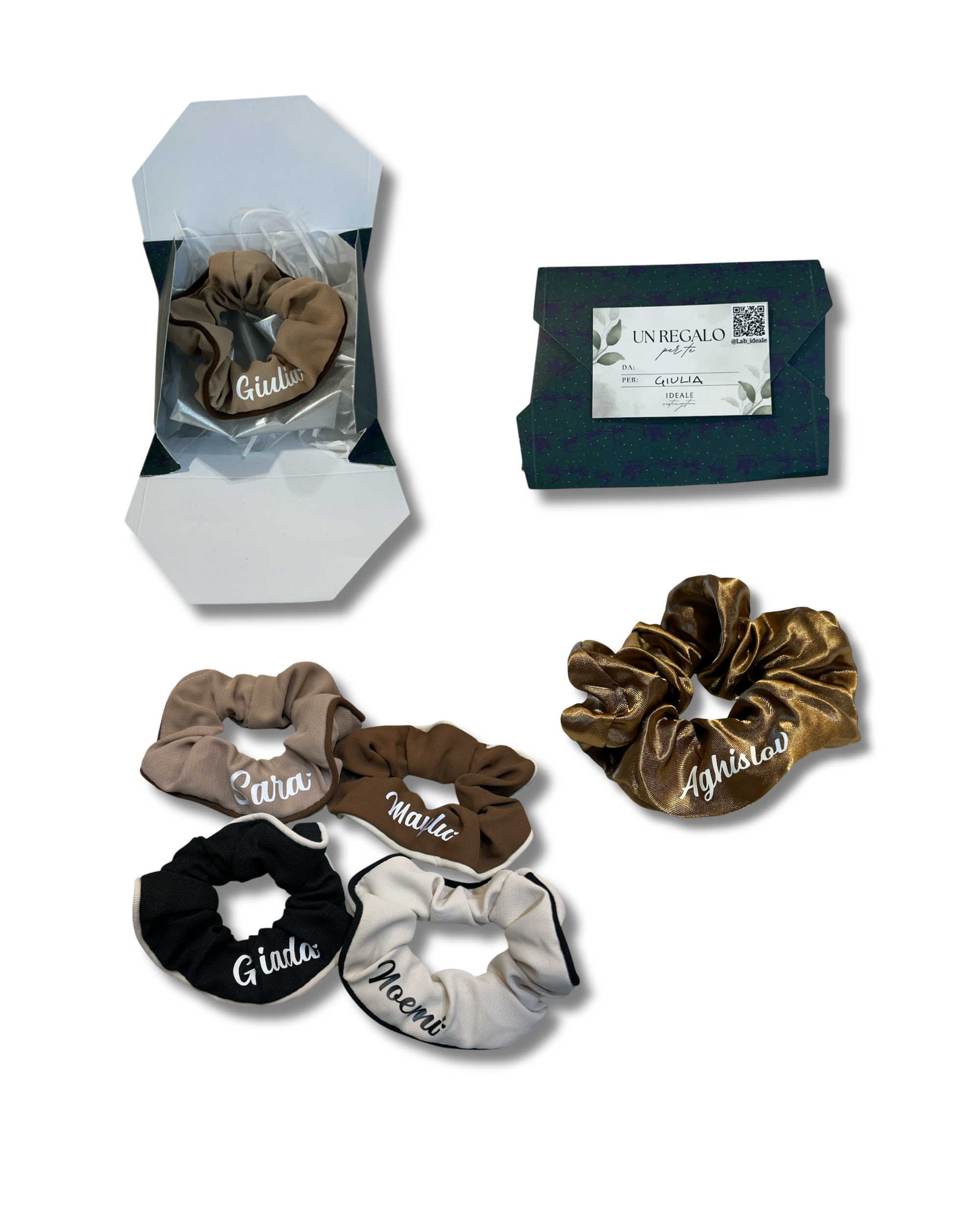 Box Scrunchies vari colori - Personalizzabile