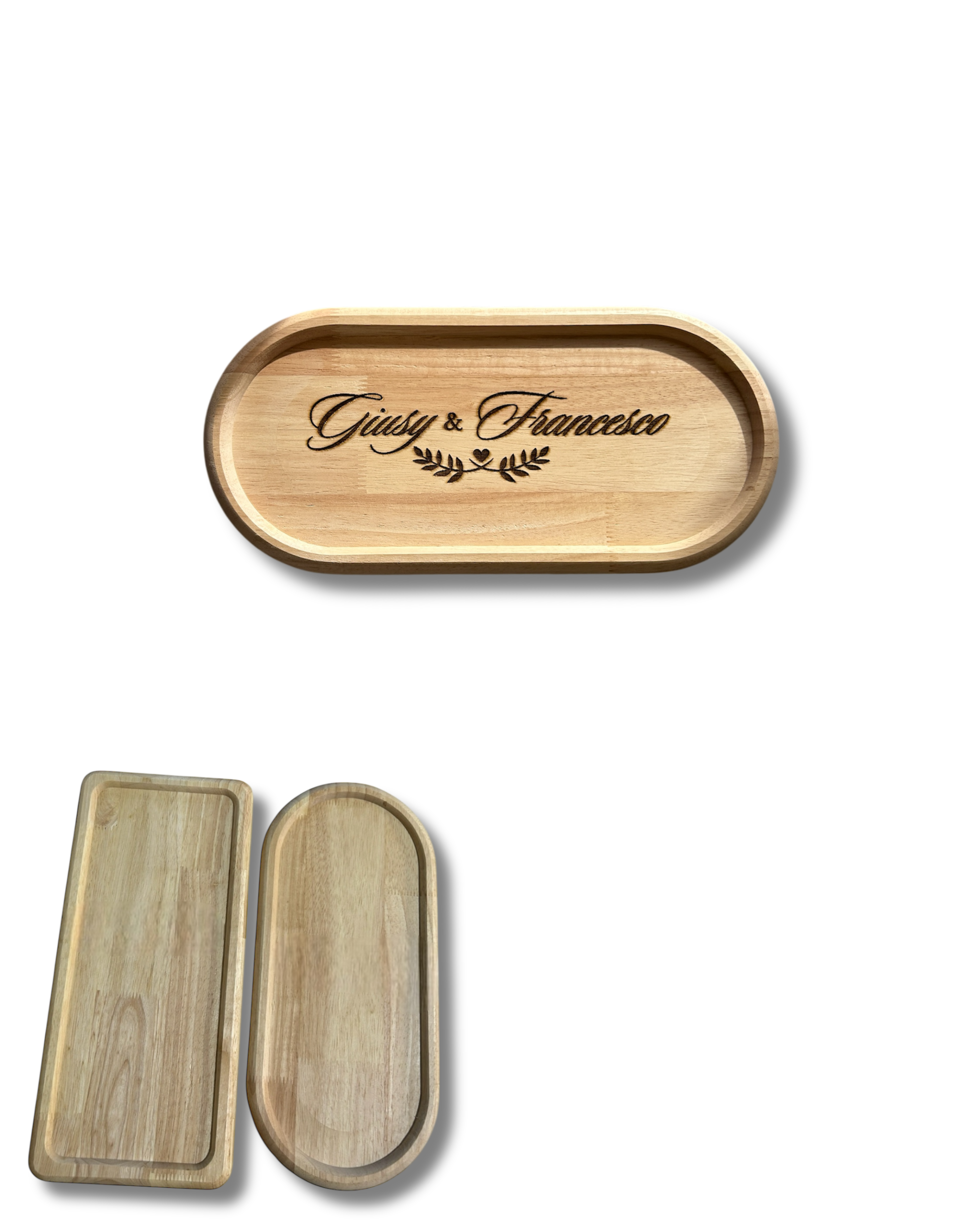 Vassoio in legno Grande con incisione laser - Personalizzabile