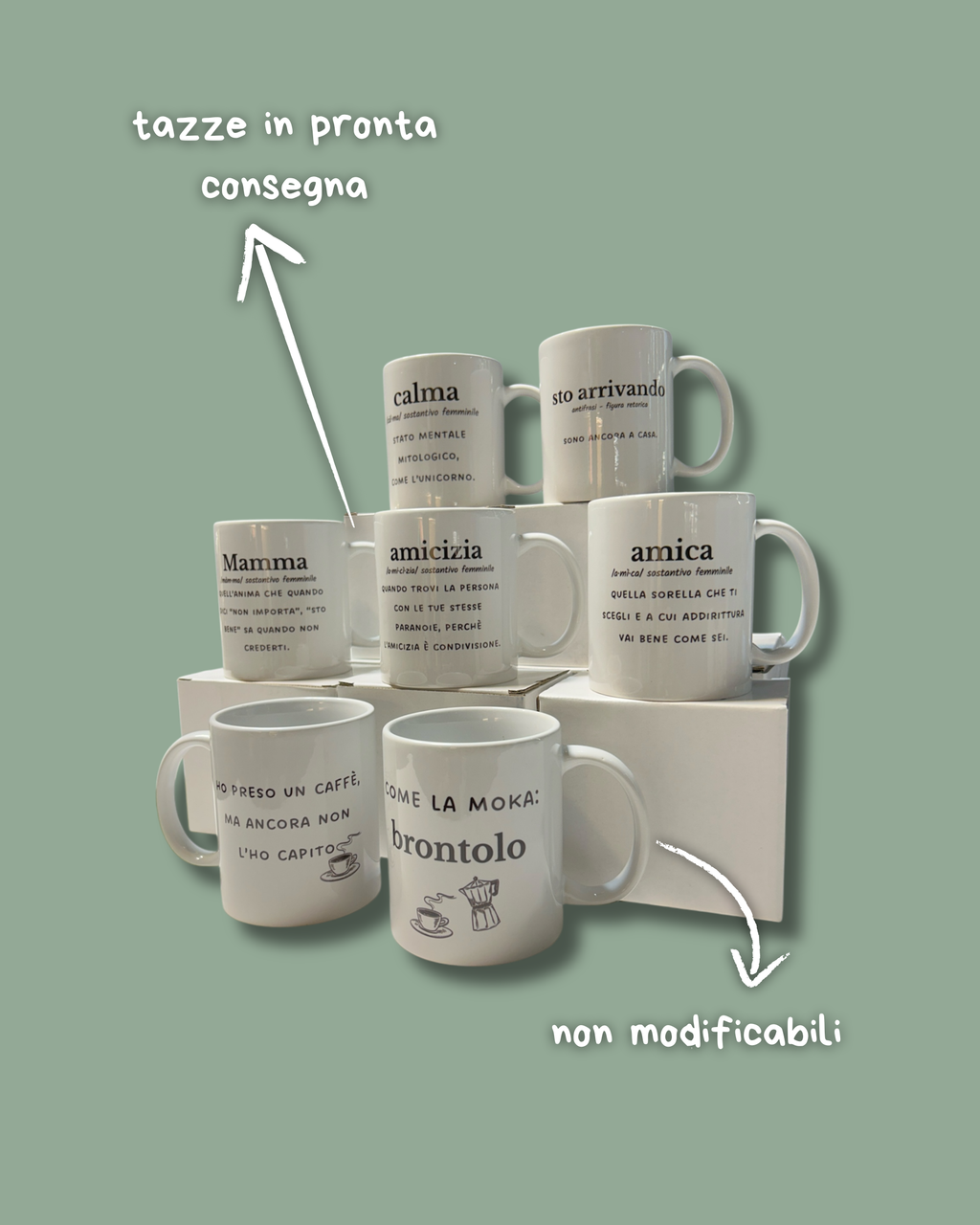 Tazze in pronta consegna, ceramica bianca