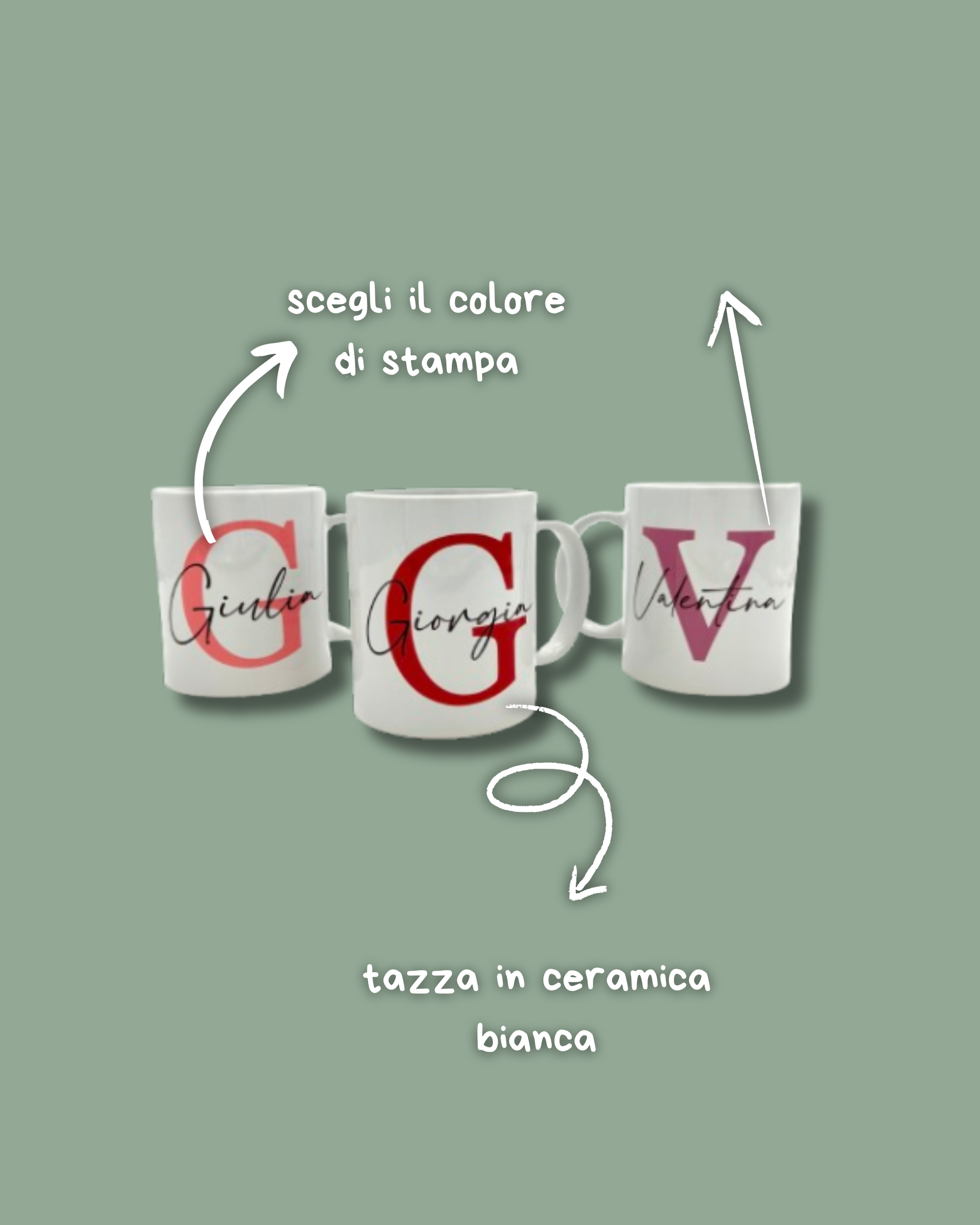 Tazza in ceramica bianca - personalizzabile