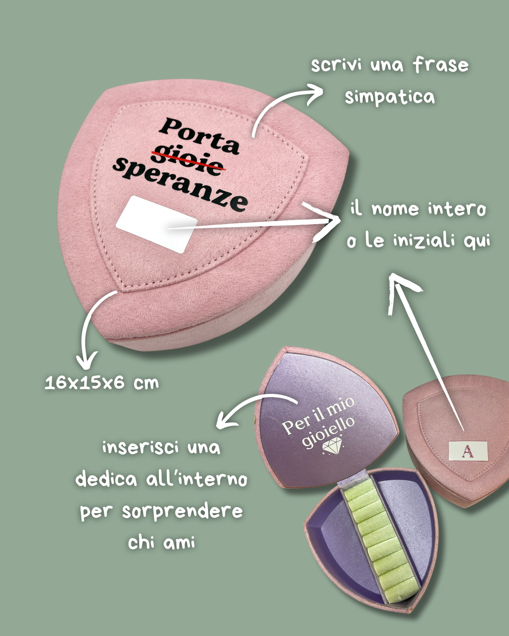 Porta gioie grande rosa - Personalizzabile