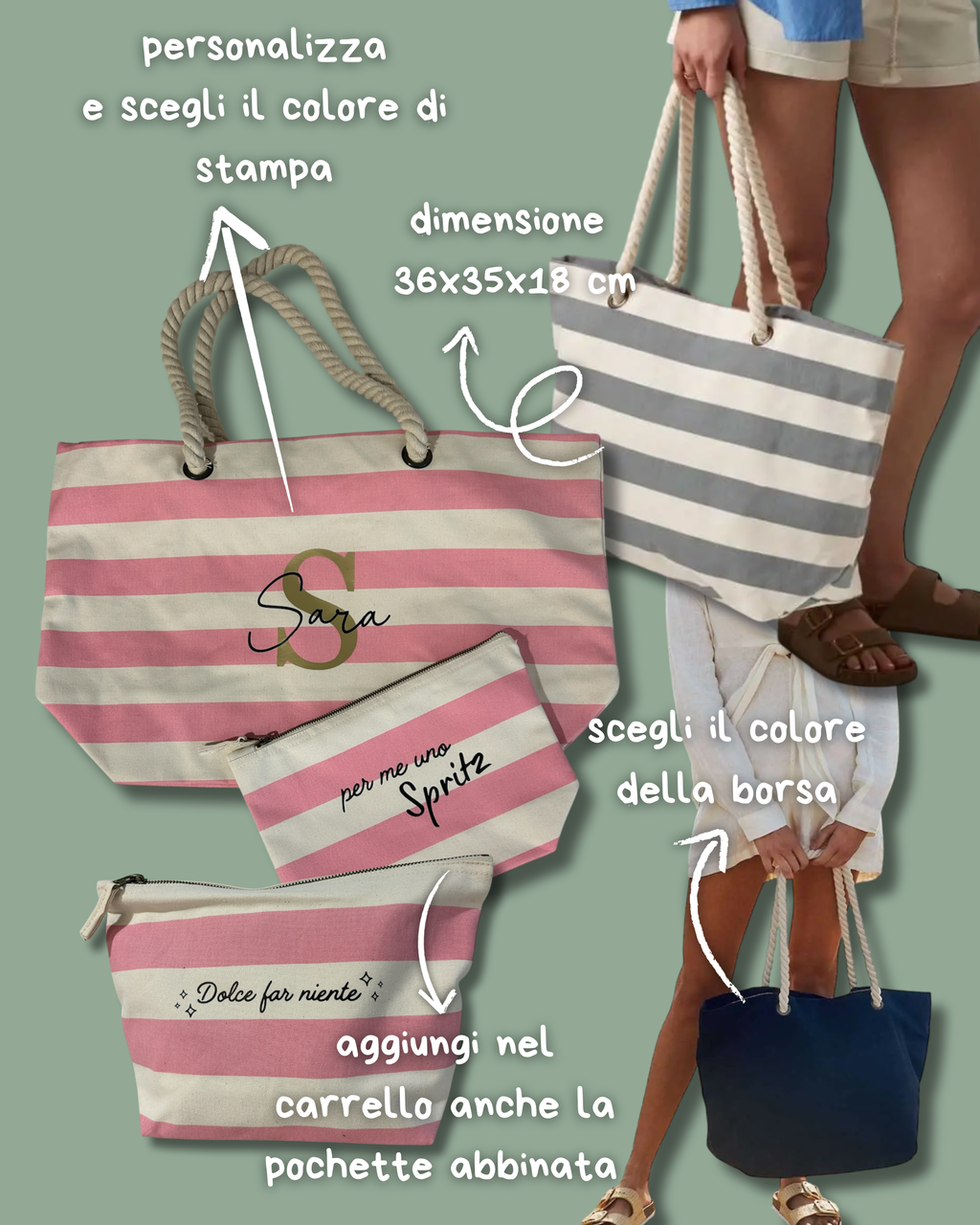 Borsa Mare vari colori - personalizzabile