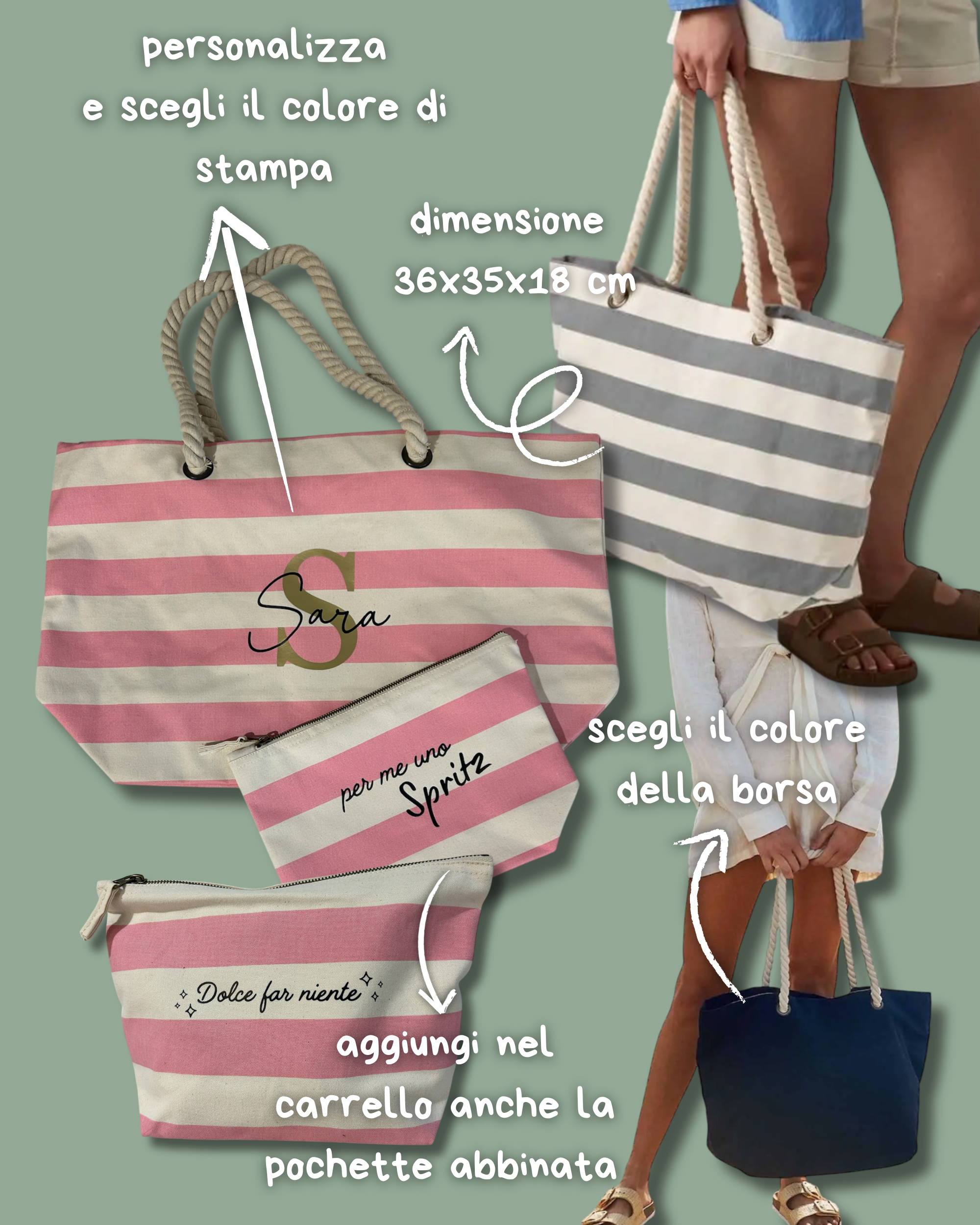 Borsa Mare vari colori - personalizzabile