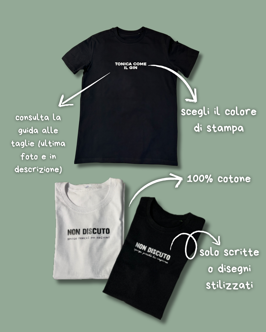T-shirt 100% cotone unisex bianca, nera - Personalizzabile