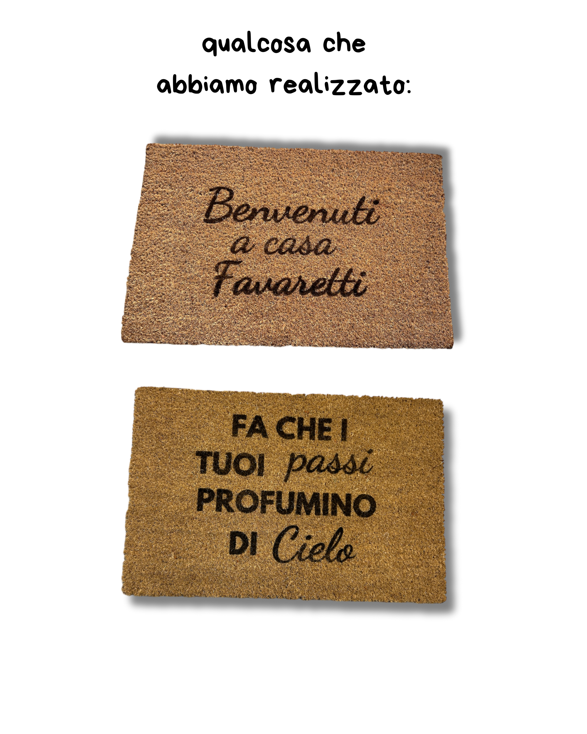 Zerbino Tappeto in Fibra di cocco, stampa laser - Personalizzabile