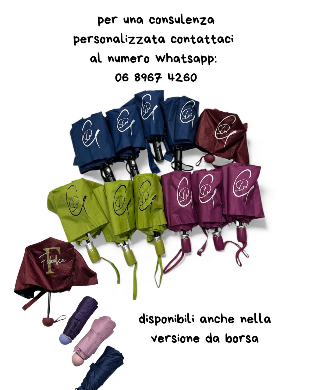 Ombrello vari colori bottone automatico - Personalizzabile
