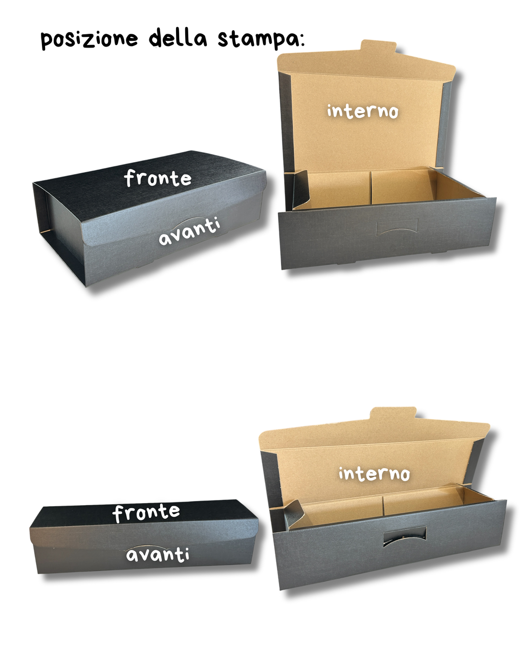 Box regalo nera singola o doppia - Personalizzabile