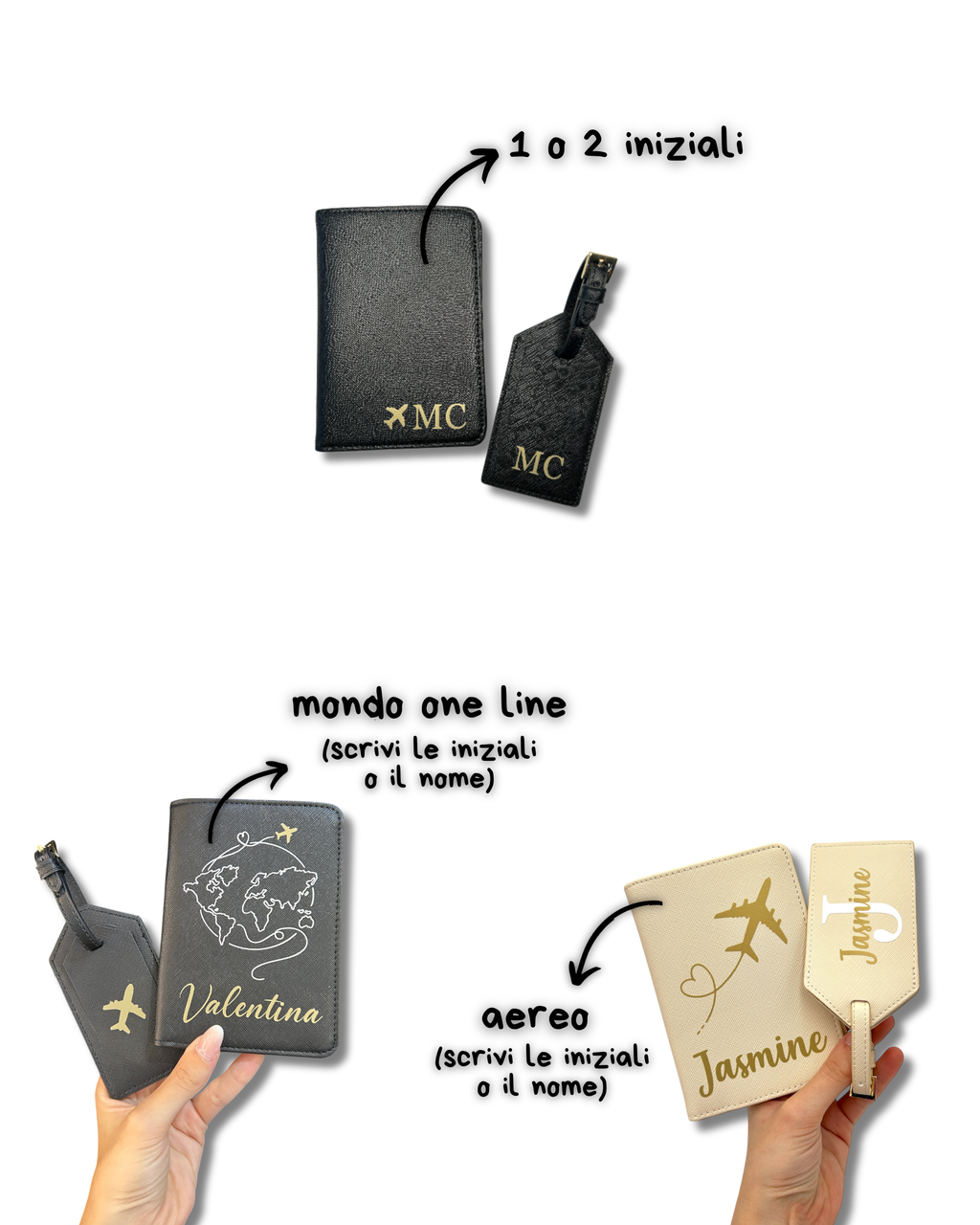 Organizer Pochette in Saffiano zip e tasche - Personalizzabile