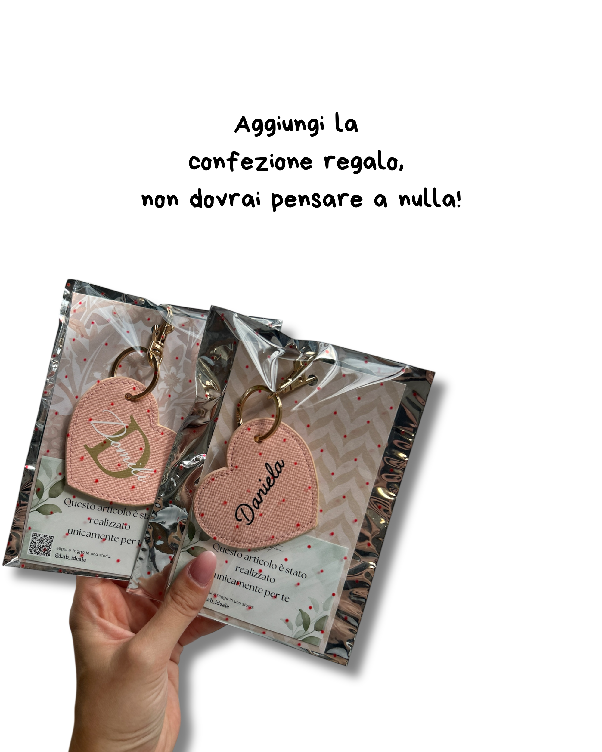 Portachiavi a Cuore in saffiano, vari colori - Personalizzabile