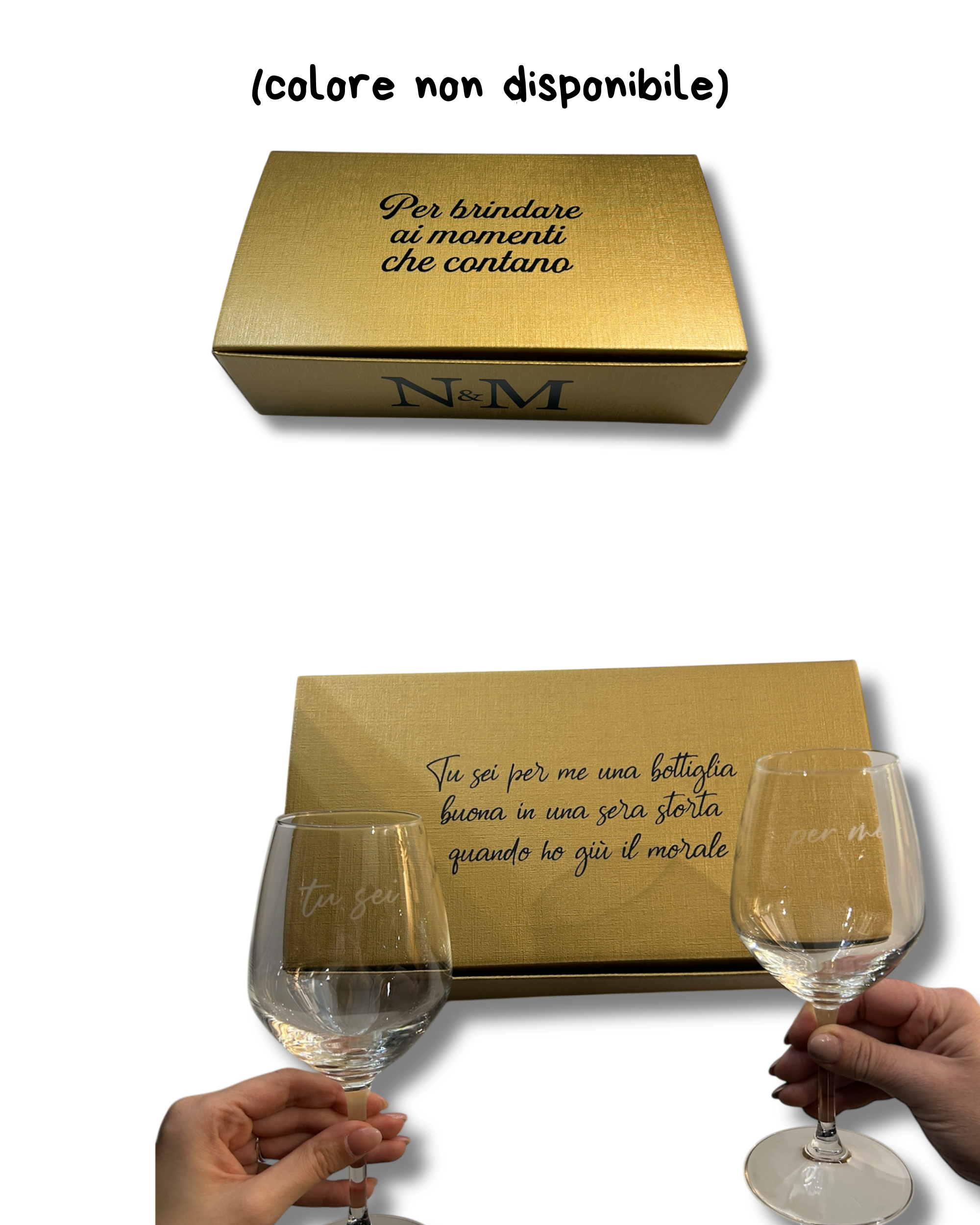 Box regalo nera singola o doppia - Personalizzabile