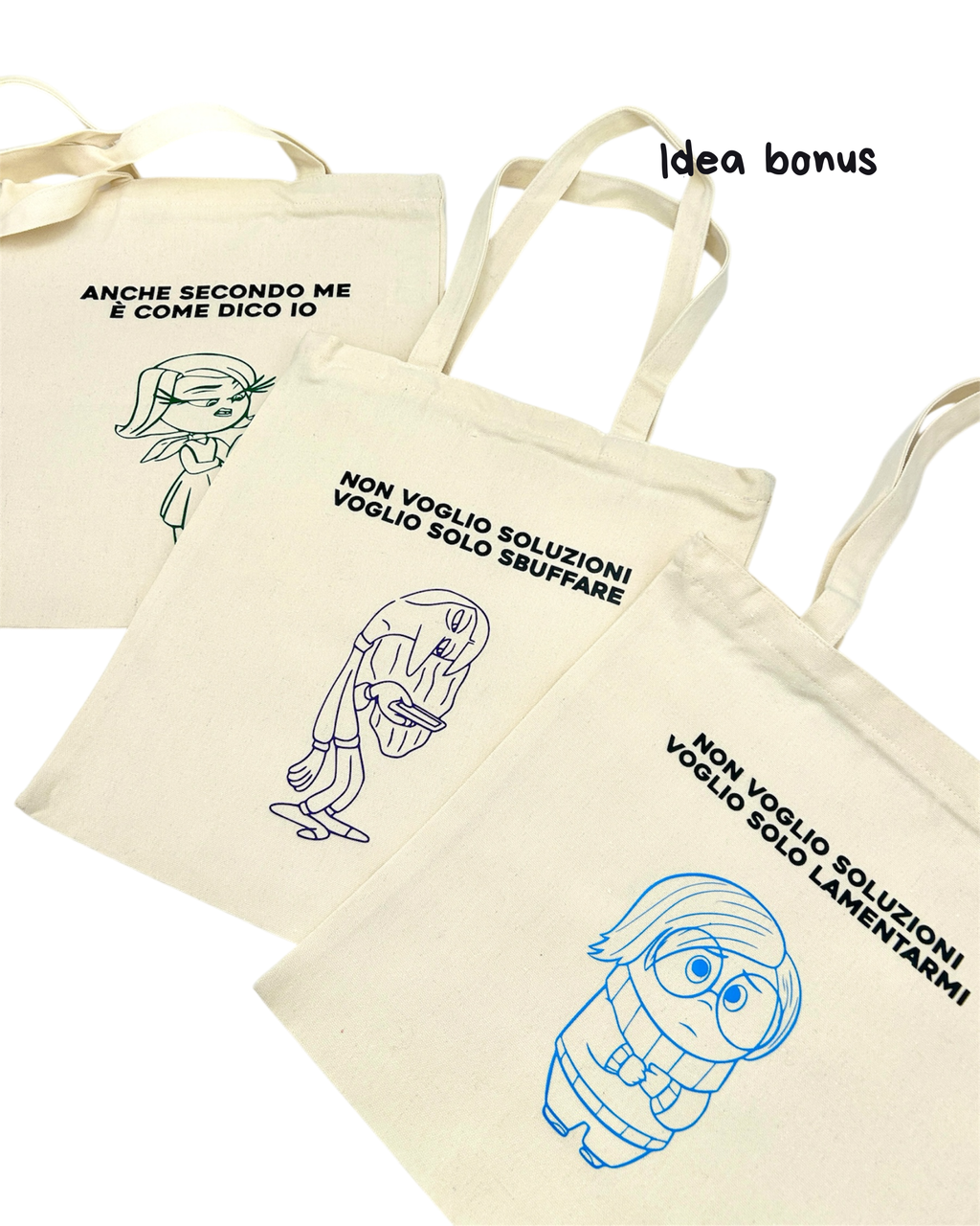 Tote bag, Borsa di tela nera o beige - personalizzata