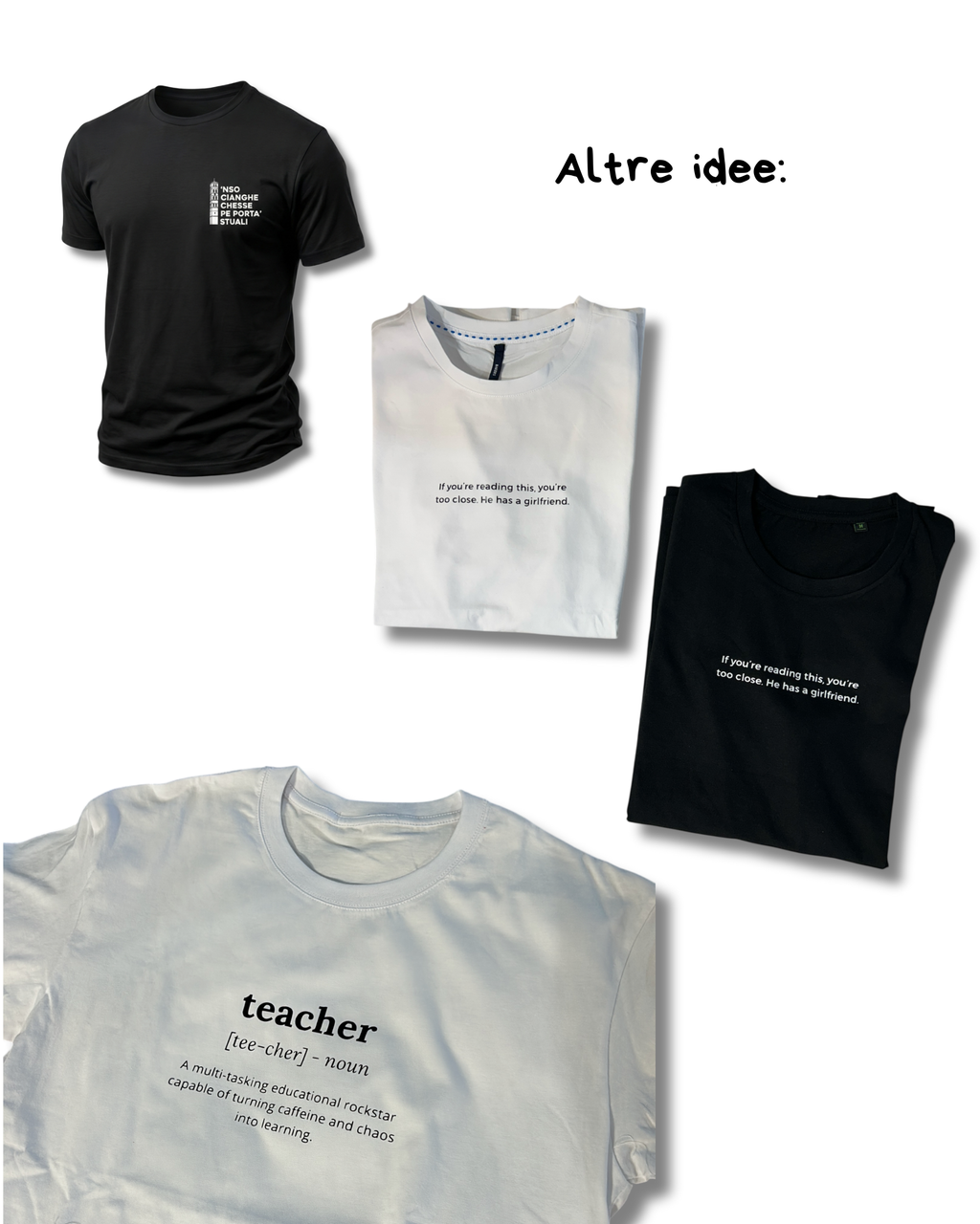 T-shirt 100% cotone unisex bianca, nera - Personalizzabile