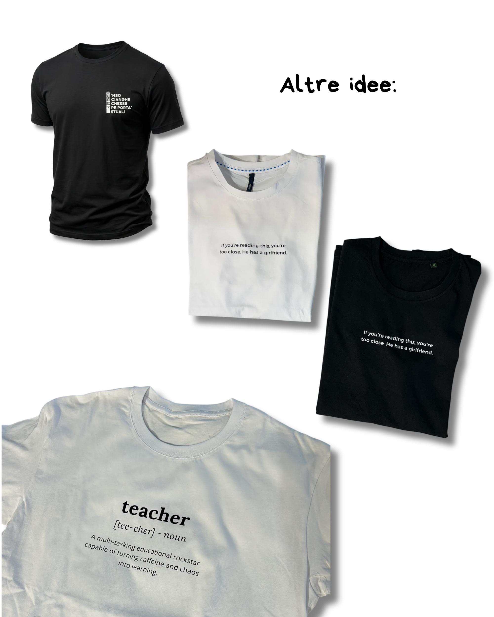 T-shirt 100% cotone unisex bianca, nera - Personalizzabile