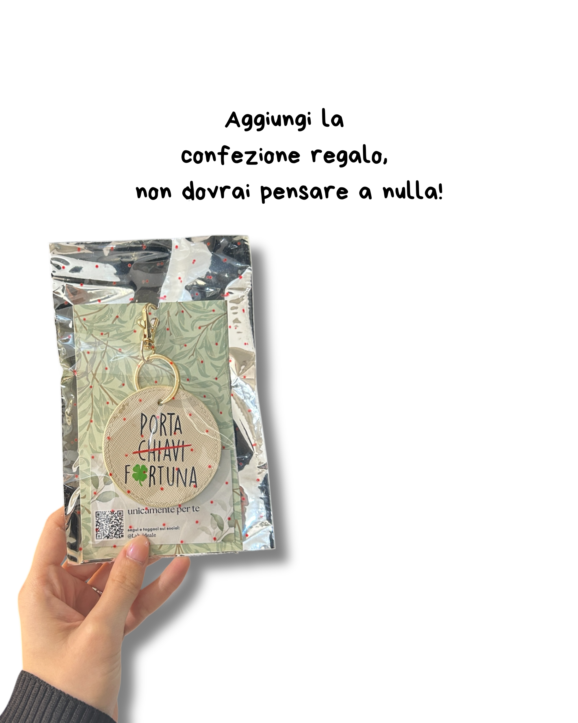 Portachiavi a Cerchio in Saffiano, beige gancio oro - Personalizzabile