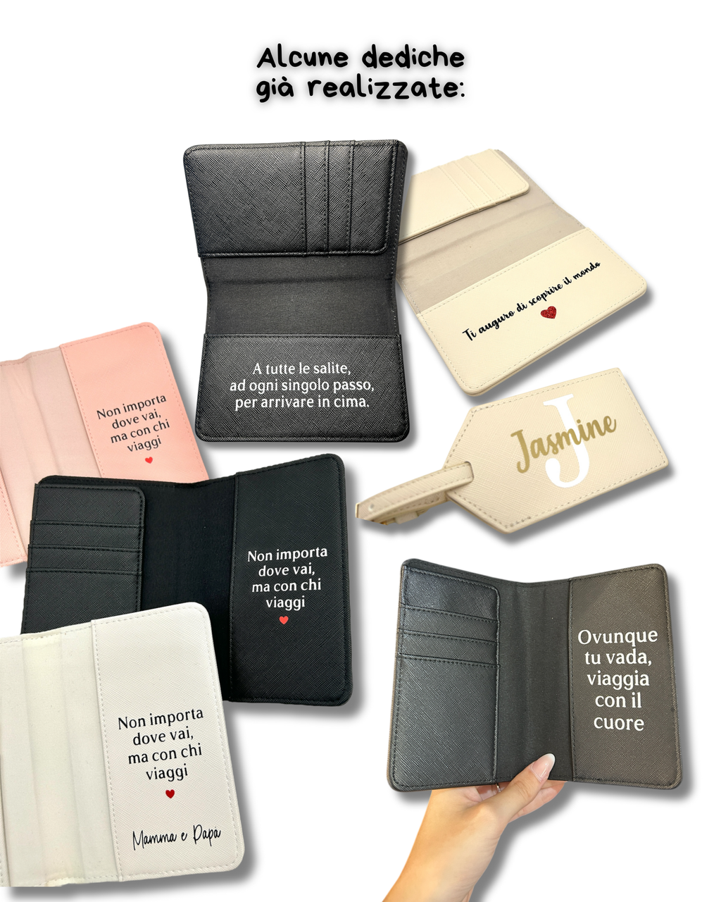 Set Porta Passaporto e tag valigia Saffiano deluxe - Personalizzato