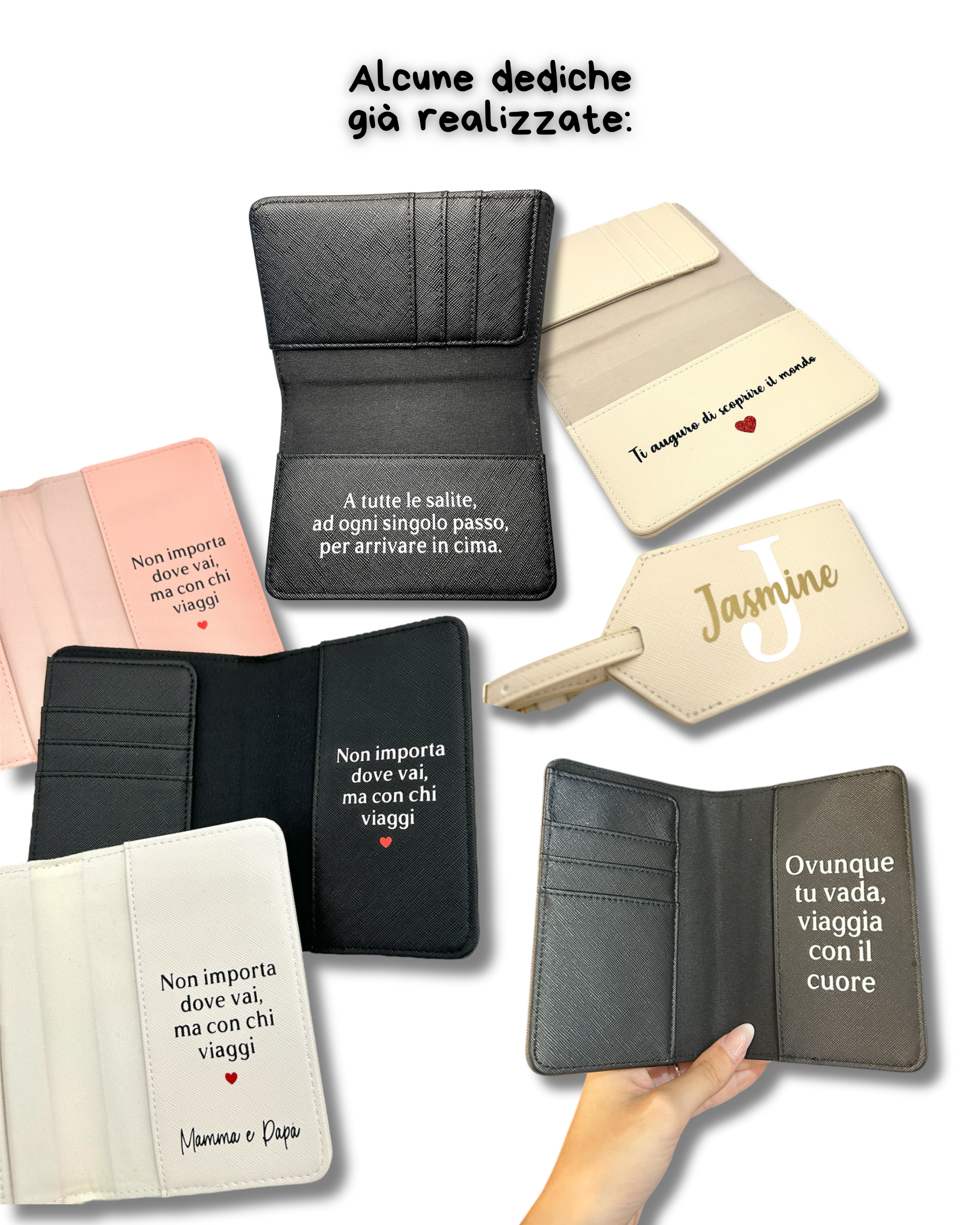 Set Porta Passaporto e tag valigia Saffiano deluxe - Personalizzato