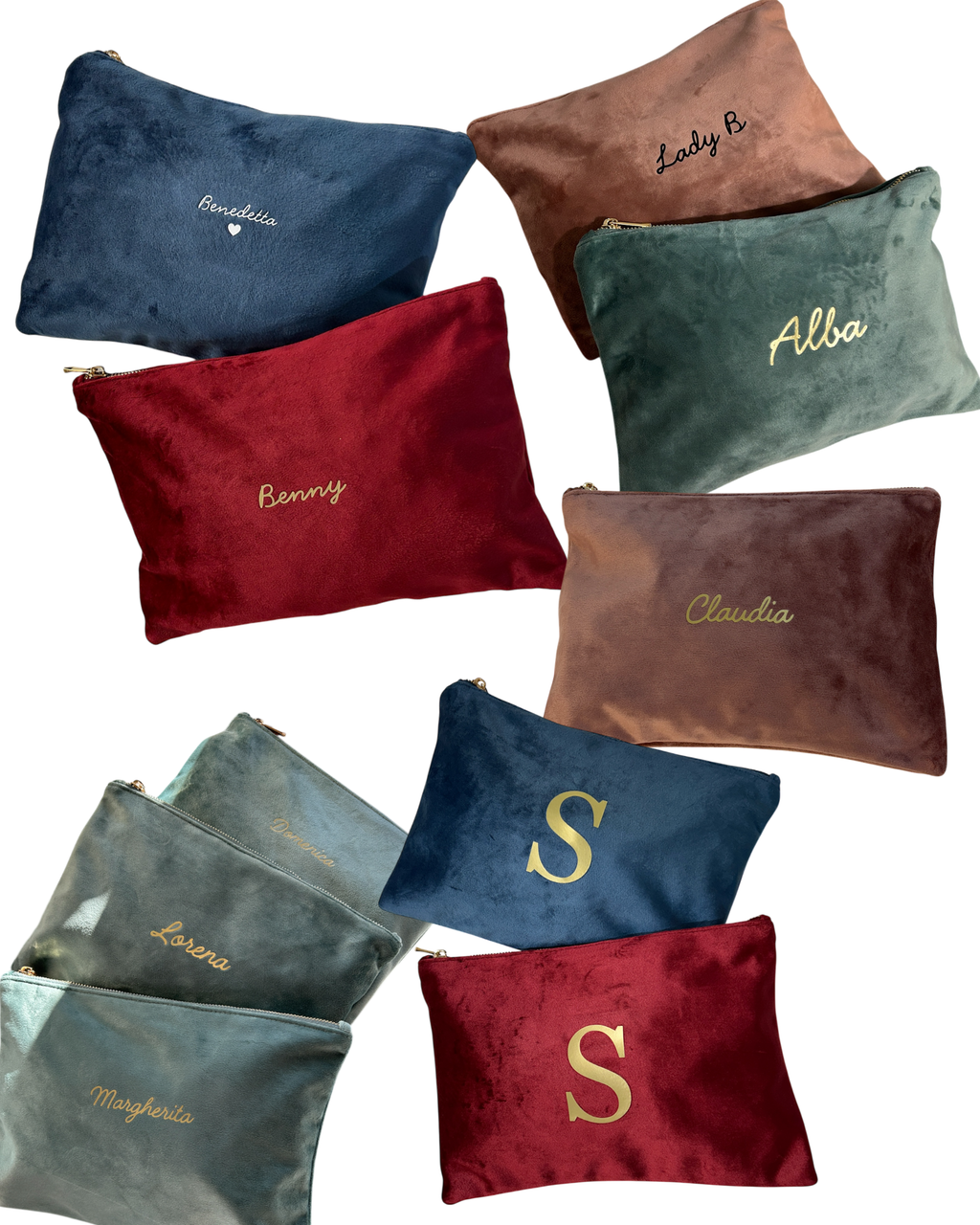 Pochette Velluto, vari colori - Personalizzabile
