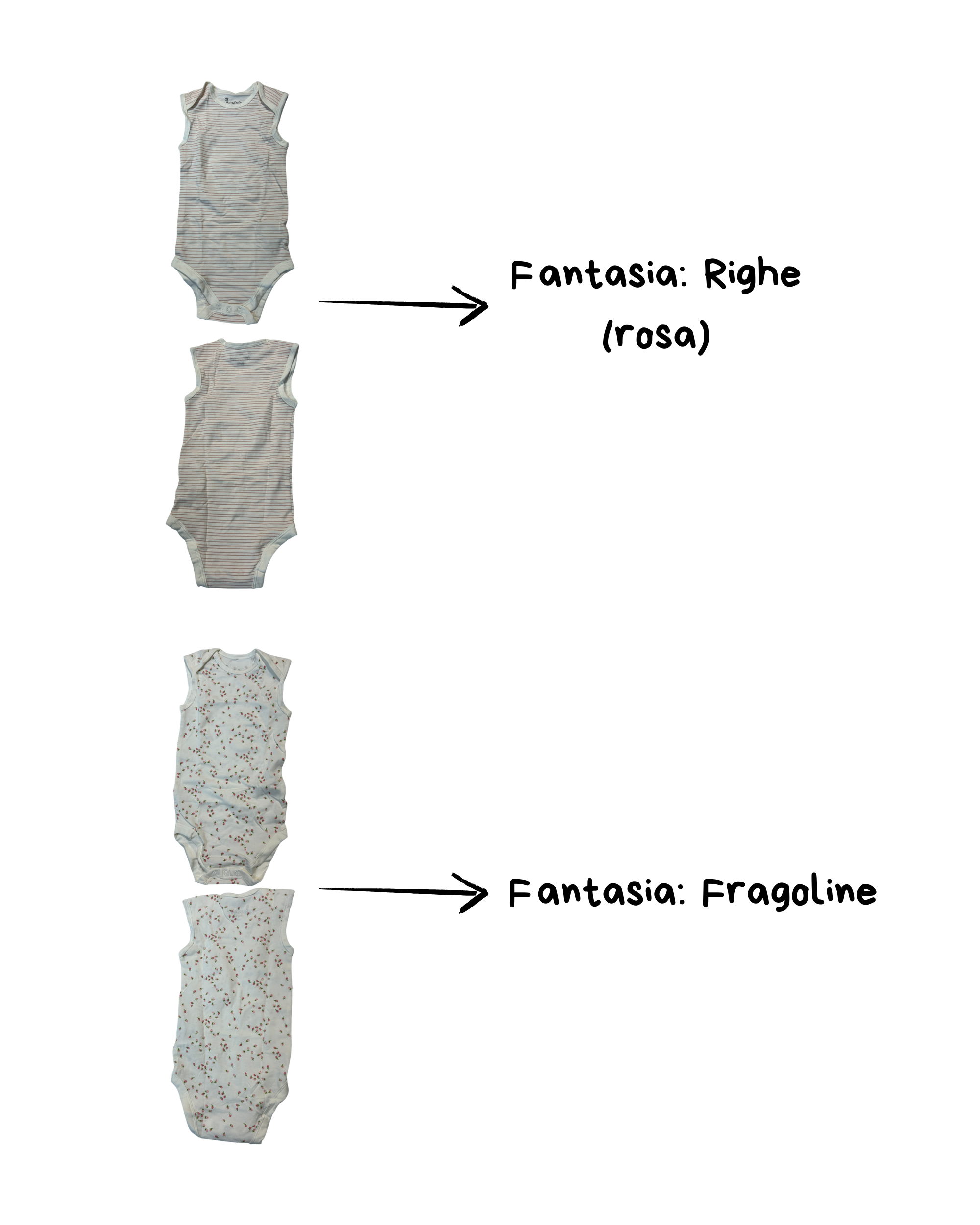Baby Body in cotone, Smanicato Personalizzabile (0/12-24 mesi) - Vari colori