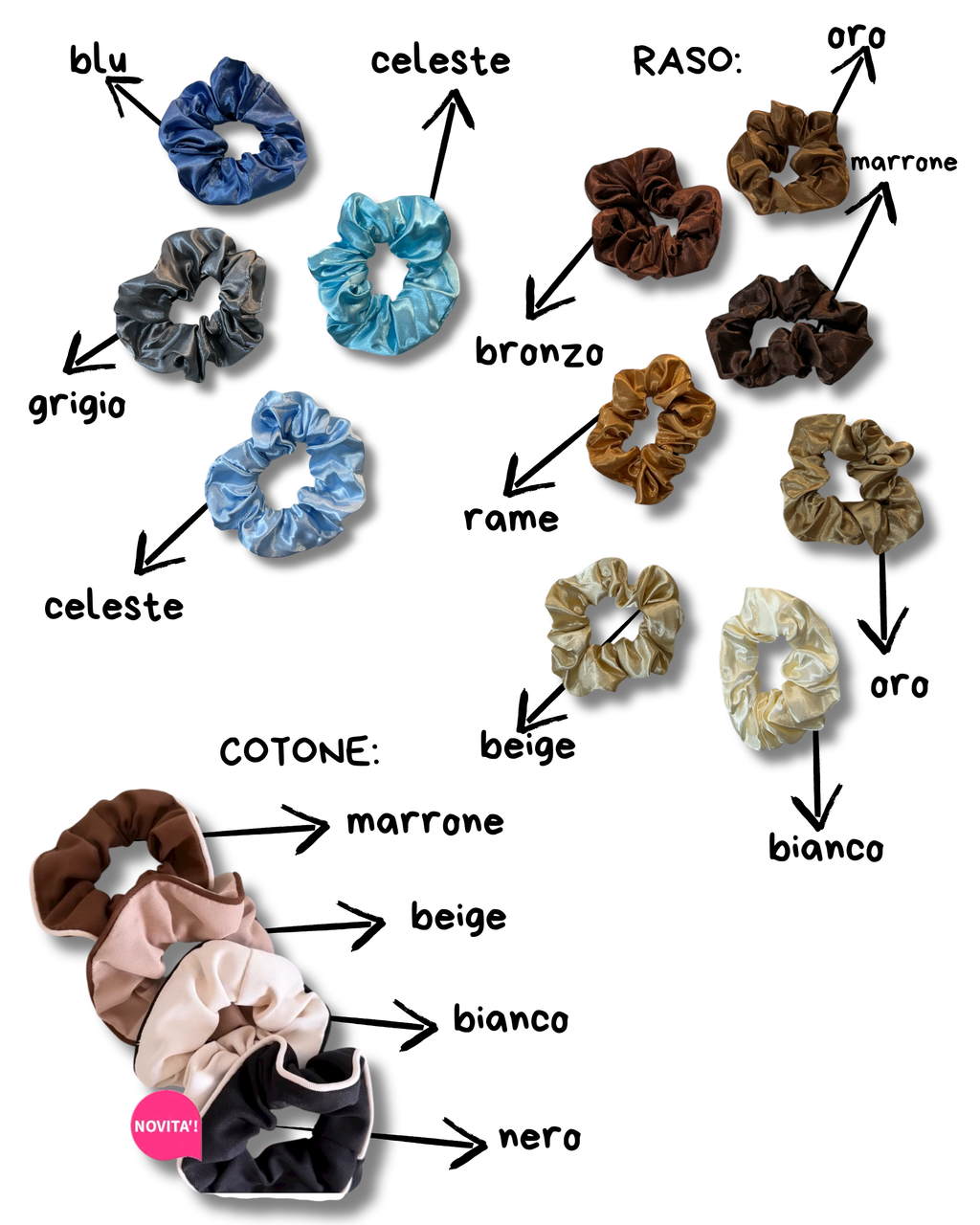 Box Scrunchies vari colori - Personalizzabile