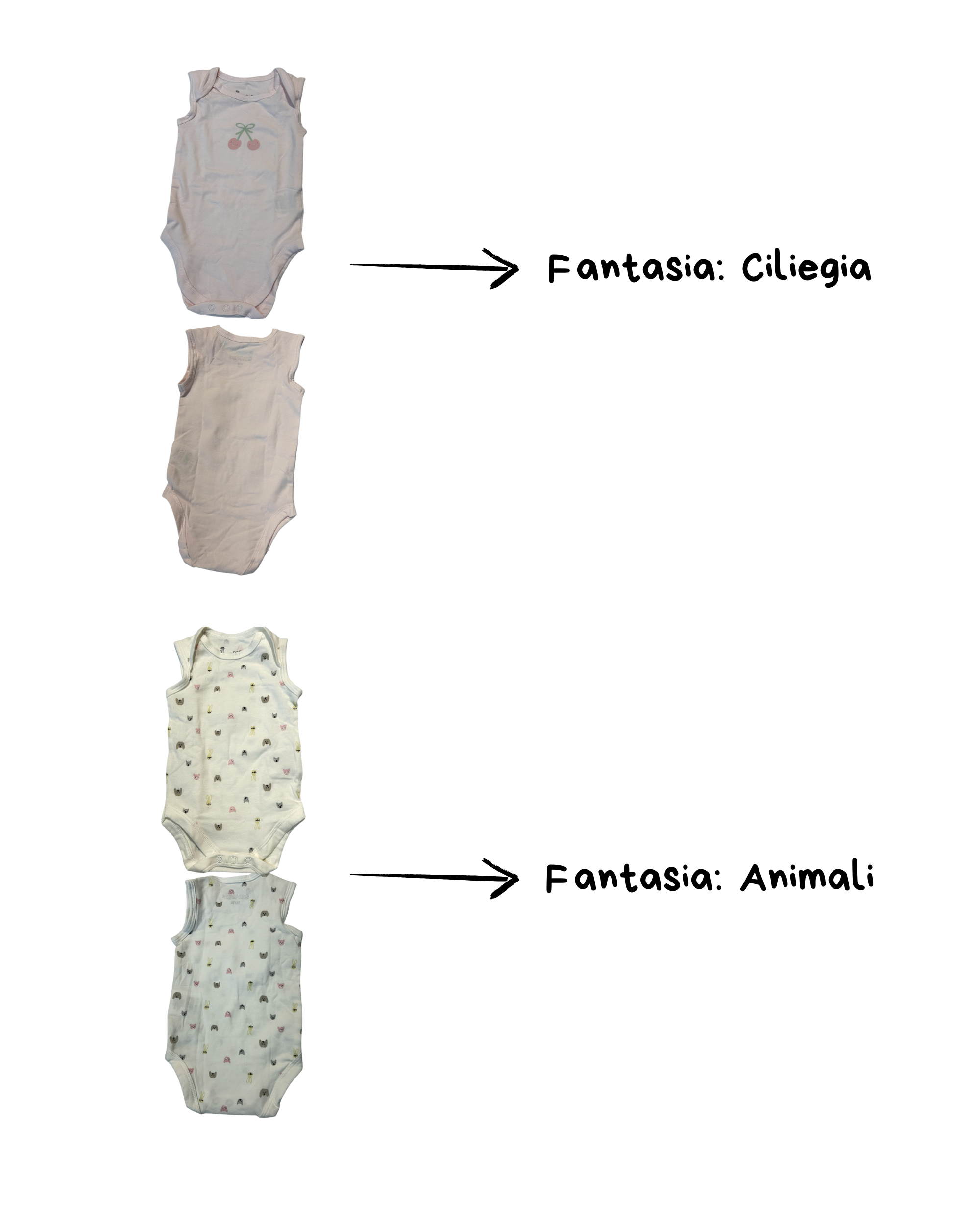 Baby Body in cotone, Smanicato Personalizzabile (0/12-24 mesi) - Vari colori